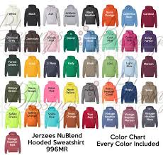 Jerzees 996mr Color Chart Every Color Digital File Shirt Color Chart Jerzees Nublend Hooded Sweatshirt 996mr Hoodie Psd Jpeg