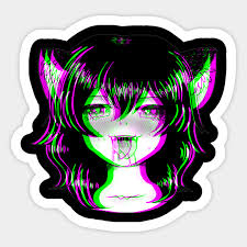 Features typically include an open mouth, sometimes outstretched tongue, and unfocused eyes. Ahegao Face Neko Anime Cat Girl Vaporwave Gift Ahegao Face Sticker Teepublic Au