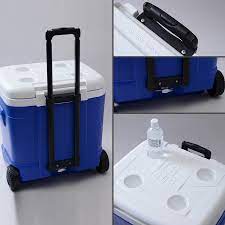 It also features molded side handles that allow for comfortable carrying and lifting. Amazon Com Igloo Ice Cube 60 Quart Roller Cooler Ocean Blue Home And Garden Products Sports Outdoors