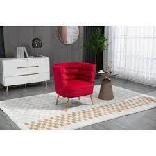 Red Upholstery Velvet Accent Modern
