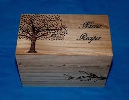 Decorative Rustic Wood Wedding Recipe Card Box Gift Personalized