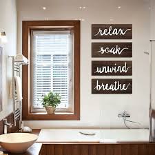 Breathe Rustic Bathroom Wooden Signs