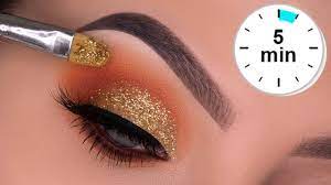 golden glitter eye makeup tutorial