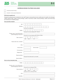 ZUS Z-3 Zaświadczenie płatnika | druk, formularz online
