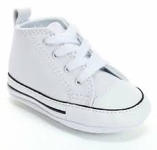 Details About Converse First Star White Leather Baby Crib Newborn Toddler Kids Shoes 81229