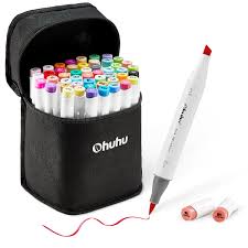 Ohuhu 120 Colors Dual Tips Alcohol Art Markers Fine Chisel