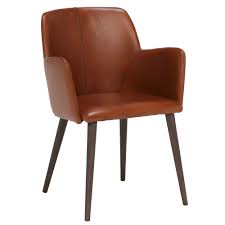 The most common leather dining chairs material is sheepskin. Edgar Leather Dining Chair Brown Chairs Barker Stonehouse