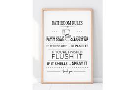 Bathroom Rules Printable Wall Art