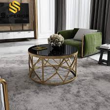 French Style Gold Steel Coffee Table