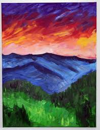 Expressive Mountain Landscape Acrylic