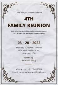Family reunion itinerary template theflawedqueen com. Family Reunion Invitation Templates Photoadking