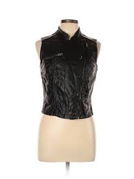 Details About Bershka Women Black Faux Leather Jacket L