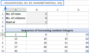 sequence function in excel auto