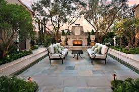 Outdoor Fireplace With Slate Patio