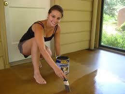 staining a concrete floor is easy just
