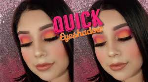 easy pink and orange eyeshadow look