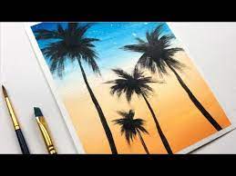 Palm Tree Sunset Easy Simple Acrylic