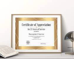 Download these amazing years of service award templates in image, pdf and word doc formats below. 25 Years Of Service Editable Certificate Of Appreciation Etsy In 2021 Editable Certificates Certificate Of Appreciation Certificate