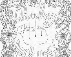 Middle finger coloring page ~great for adults that like to color but prefer something edgier than the average coloring designs. Cancer Coloring Etsy