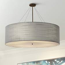 Textile Classic 48 W Bronze Gray Drum Pendant Light 85v03 Lamps Plus