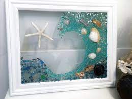 Beach Decor Sea Glass Art Bathroom Art