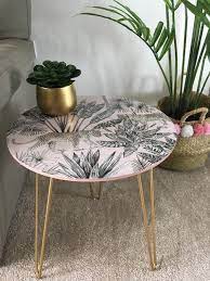 Bohemian Style Blush Coffee Table Side