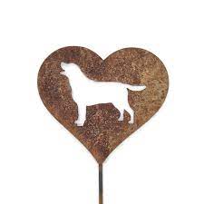 Lab Dog Rustic Metal Heart Pet Memorial
