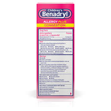 Childrens Benadryl Allergy Plus Congestion Liquid Grape 4