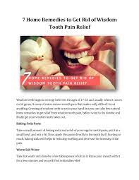 wisdom tooth pain relief