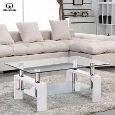 rectangular glass coffee table shelf
