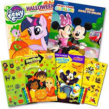 Disney mickey mouse and friends. Disney Halloween Coloring Book Super Set For Kids Toddlers 3 Books Featuring Minnie Mouse Mickey My Little Pony And More Includes Crayons Stickers Educational Toys Planet