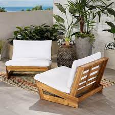 le house sherwood outdoor club chairs set of 2 teak and white