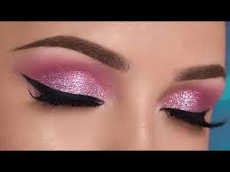 pink glitter smokey eye makeup tutorial