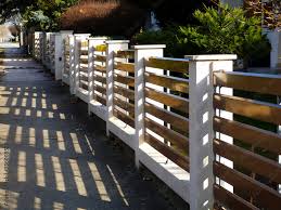 White Stucco Finished Fence Piers With