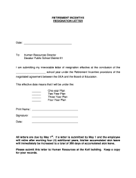 retirement letter of resignation forms