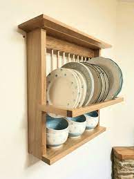 Handmade Solid Wood Simple Plate Rack