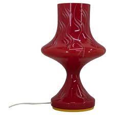 Red Glass Table Lamp Attributed To