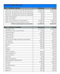 Free Budget Worksheet Template Personal Expense Spreadsheet