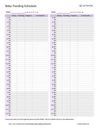 Baby Eating Chart Twin Feeding Schedule Template Other