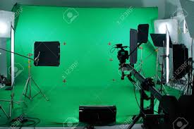 Green Screen In Studio With Lighting Equipments Stock Photo Picture And Royalty Free Image Image 119769467
