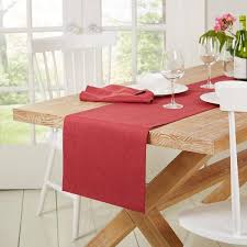 Claret Red Solid Polyester Table Runner