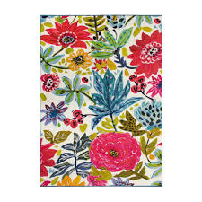 my magic carpet fl bloom multicolor washable rug 5 x7
