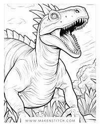 coloring pages dinosaur theme for kids