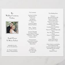 White Tri Fold Photo Template Wedding Program