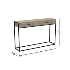 Safdie Co Console Metal Table Dark Taupe
