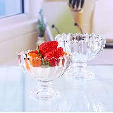 Small Footed Tulip Clear Glass Dessert