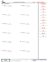 Traditional Division Worksheets