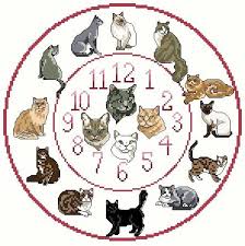 Cats Cross Stitch Clock Chart Pattern