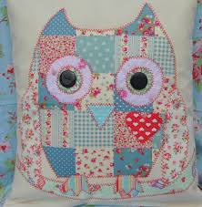 owl cushion applique patchwork bird