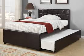 espresso faux leather full bed frame